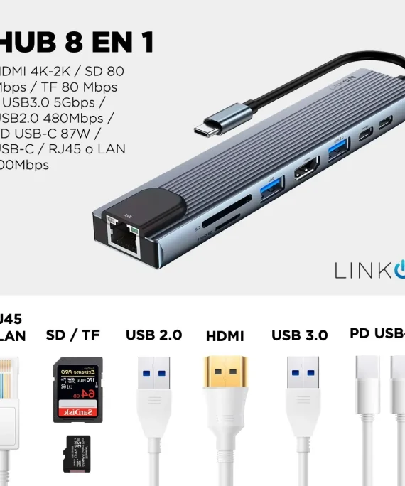 HUB MULTIPUERTERO 8 EN 1